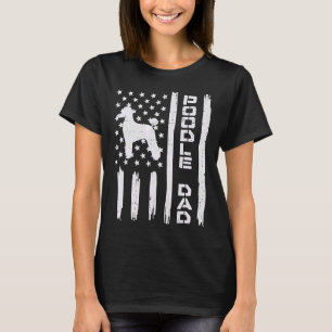 T-shirt Mens Poodle Papa Us Drapeau Vintage Patriot Amoure