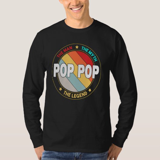 T-shirt Mens Pop Pop The Man The Myth The Legend Père's (Devant)