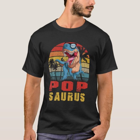 T-shirt Mens Pop Saurus Dinosaur Funny Popsaurus T Rex Lov (Devant)