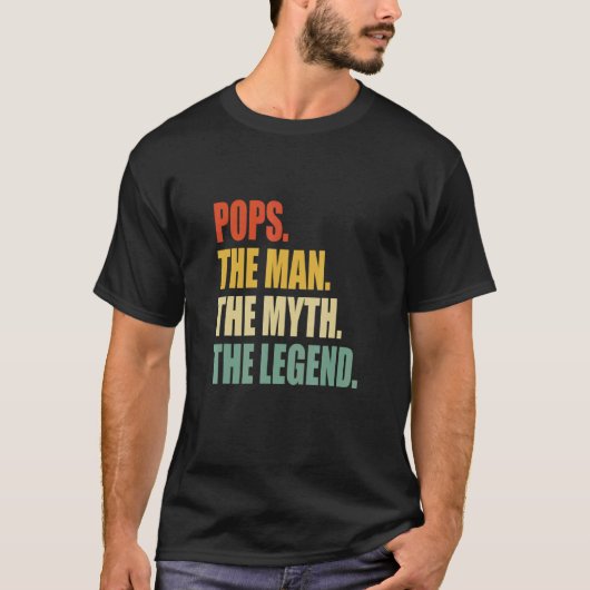 T-shirt Mens Pop The Man The Myth The Legend Fête des père (Devant)