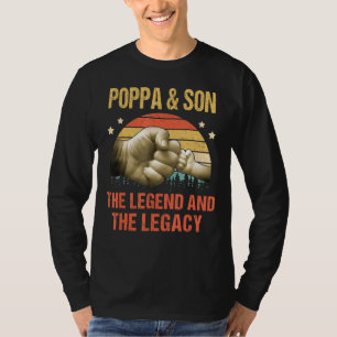 T-shirt Mens Poppa Et Son La Fête des pères Legend Legacy