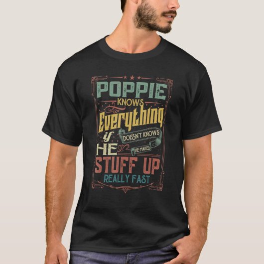 T-shirt Mens Poppie sait tout s'il ne connaît pas Fa (Devant)