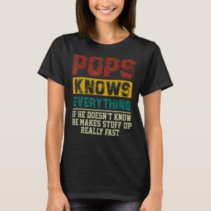 T-shirt Mens Pops Sait Tout Vintage Pops Papa Fathe