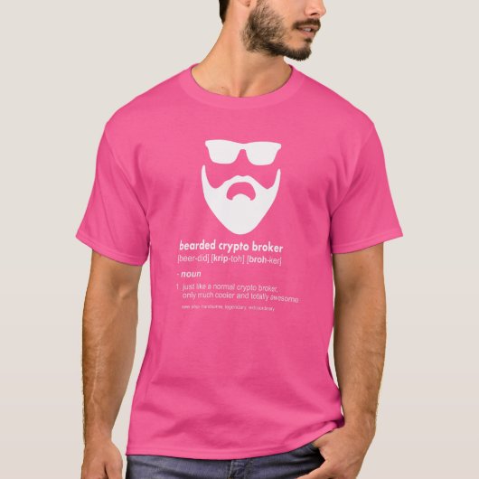 T-shirt Mens Porté Crypto Broker Beard Crypto Currencie (Devant)