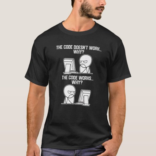 T-shirt Mens Programmers Code Fonctionne Pourquoi le logic (Devant)