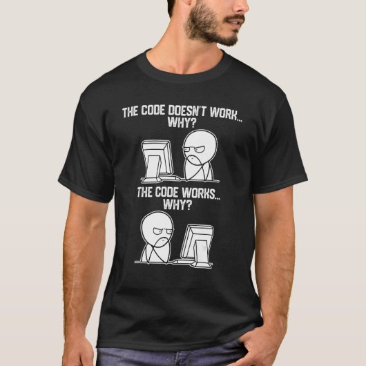 T-shirt Mens Programmers Code Fonctionne Pourquoi le logic (Devant)