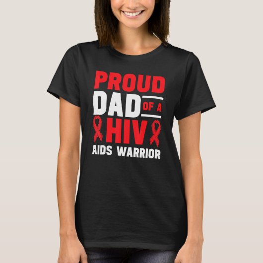 T-shirt Mens Proud Dad Of A AIDS Warrior AIDS Awareness Re (Devant)