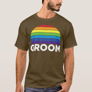 T-shirt Mens Rainbow Colors Groom LGBT