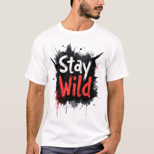 T-shirt Mens Raster Stay Wild Retro Vintage