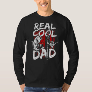 T-shirt Mens Real Cool Papa Us Drapeau Pêche