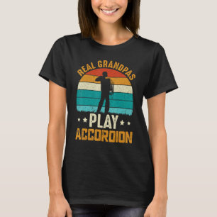 T-shirt Mens Real Grandpas Jouer Accordioni Retro Accordio