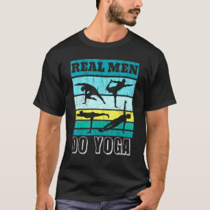 T-shirt Mens Real Men Do Yoga Méditation Exercice Fitness