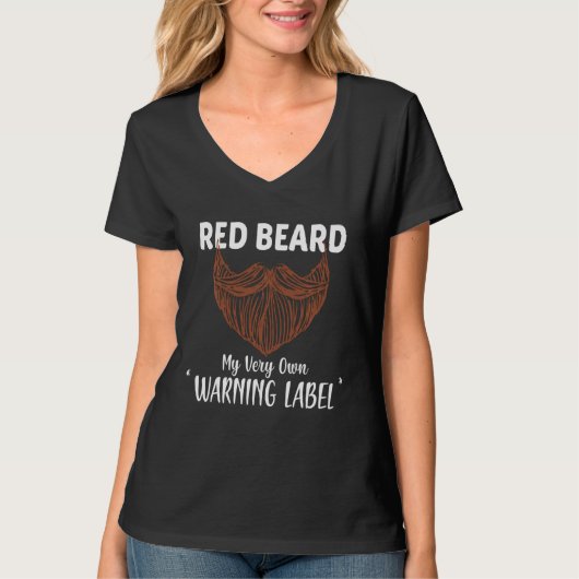 T-shirt Mens Red Beard Mon Propre Avertissement Étiquette  (Devant)