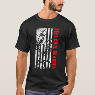 T-shirt Mens Reel Cool Grand-père Pêche Patriotique Améric
