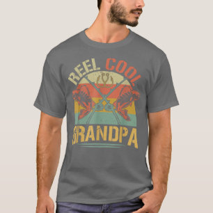 T-shirt Mens Reel Cool Grandpa Fishing Design, Fun Fathers