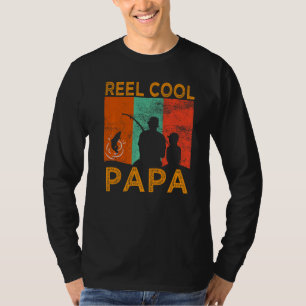 T-shirt Mens Reel Cool Papa Pêche papa Vintage Grand-père