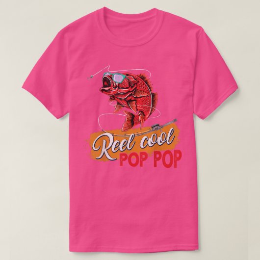 T-shirt Mens Reel Cool Pop Pop Chemises de pêche, Fun Père (Design devant)