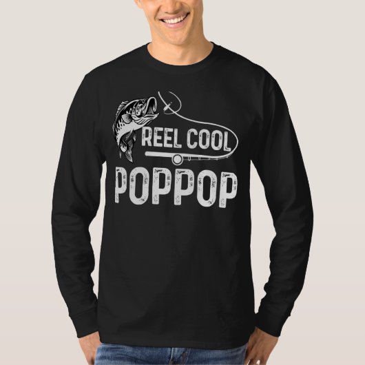 T-shirt Mens Reel Cool Poppop Pour Daddy Usa Pêche Faune (Devant)