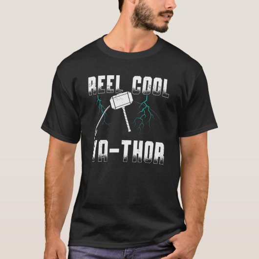 T-shirt Mens Reel Cool Va Thor Cool Viking Angler Père (Devant)