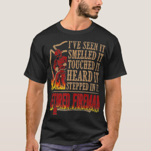 T-shirt Mens Retired Fireman Firefighter Axe Fire  Gift