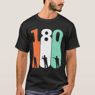 T-shirt Mens Retro 180 fléchettes Triple 20 fléchettes Vin