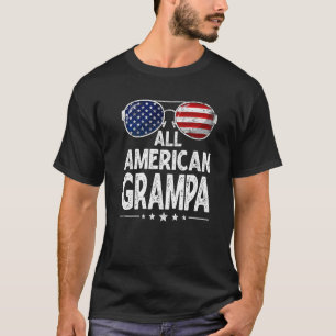T-shirt Mens Retro Fête des pères Famille Tous American Gr