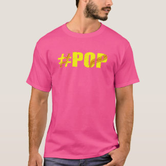 T-shirt Mens Retro Fête des pères Softball Pop Softball