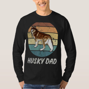 T-shirt Mens Retro Husky Papa Siberian Husky Sled Chig Pap