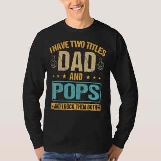T-shirt Mens Retro J'Ai Deux Titres Papa Et Pop Et I Roc