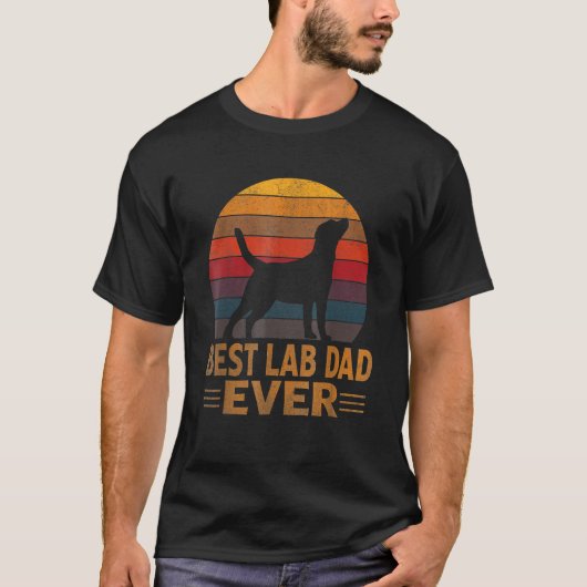 T-shirt Mens Retro Labrador Dog Dad Golden Black Lab Fath (Devant)