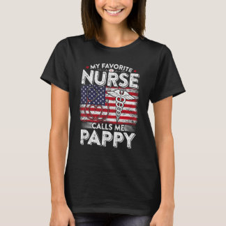 T-shirt Mens Retro Mon Infirmière Préférée M'Appelle Pappy