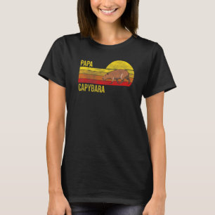 T-shirt Mens Retro Papa Capybara Fête des Père Première Vi