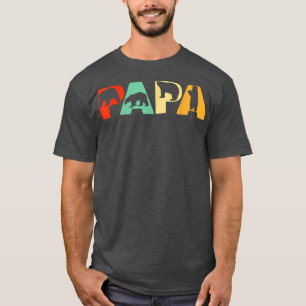 T-shirt Mens Retro Papa Ours Papa Drôle Ours Ours Papa Pèr