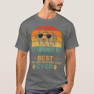 T-shirt Mens Retro Style Meilleur Anglais Mastiff Papa Jam