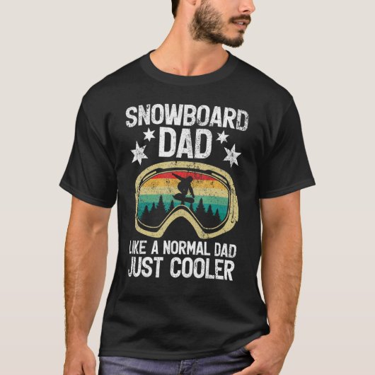 T-shirt Mens Retro Style Snowboarding Papa Like A Regular  (Devant)