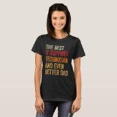 T-shirt Mens Rétro Technicien De Support Informatique Et E (Devant entier)