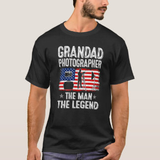 T-shirt Mens Retro Us Drapeau Fête des pères Grand Photo