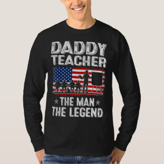 T-shirt Mens Retro Us Drapeau Fête des pères Papa Professe