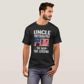 T-shirt Mens Retro Us Drapeau Fête des pères Uncle Photogr (Devant entier)