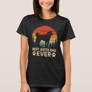 T-shirt Mens Retro Vintage Best Akita Papa Ever Da Père