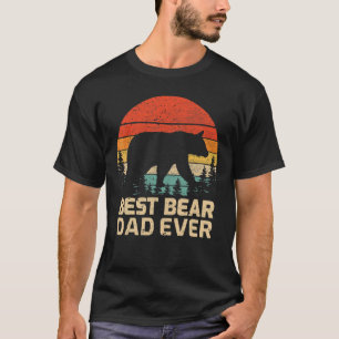 T-shirt Mens Retro Vintage Best Bear Papa Jamais Fête des
