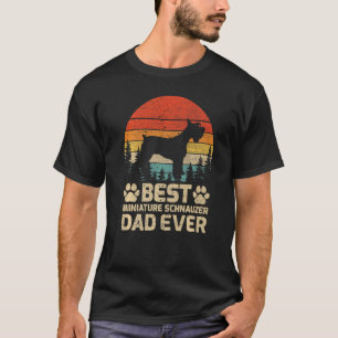 T-shirt Mens Retro Vintage Best Miniature Schnauzer Papa E
