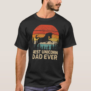 T-shirt Mens Retro Vintage Best Unicorn Papa Jamais Père