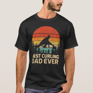 T-shirt Mens Retro Vintage Meilleur Curling Papa Jamais Pè