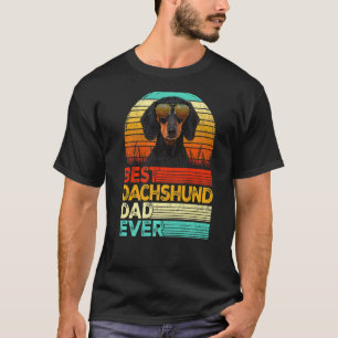 T-shirt Mens Retro Vintage Meilleur Dachshund Papa Jamais