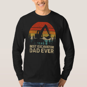 T-shirt Mens Retro Vintage Meilleur Excavateur Papa Jamais