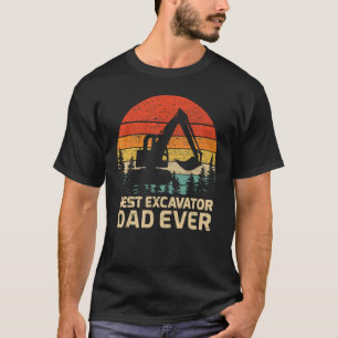 T-shirt Mens Retro Vintage Meilleur Excavateur Papa Jamais