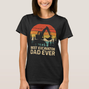T-shirt Mens Retro Vintage Meilleur Excavateur Papa Jamais