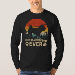 T-shirt Mens Retro Vintage Meilleur Père Maltais Jamais Pè
