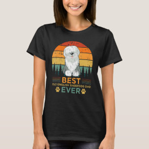 T-shirt Mens Retro Vintage Sunset Best English Sheepdog Da